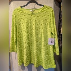 Coral Bay Lime Textured Button-Accent Tunic
